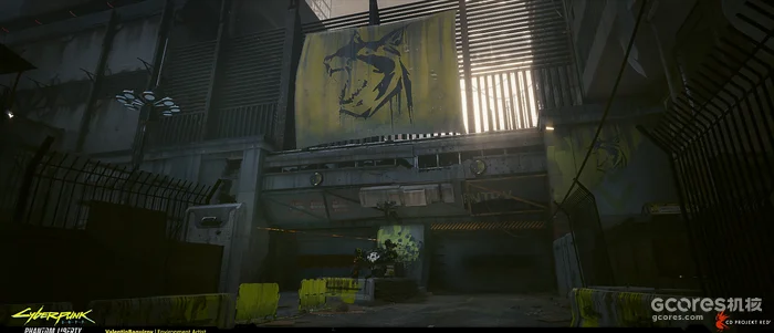 A Barghest checkpoint beneath its wolf emblem, with the original artist credit retained.
